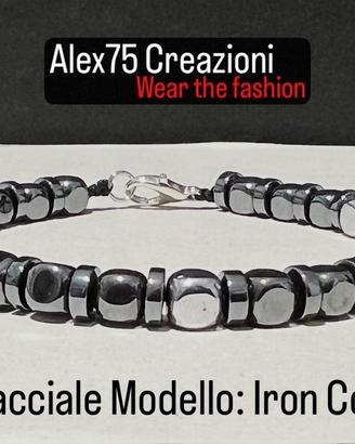 Bracciale artigianale con gancio Modello Iron Core