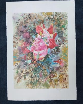Renzo Vespignani Litografia floreale P.A. 1/20