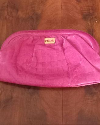 Pochette Ferré coccodrillo fucsia