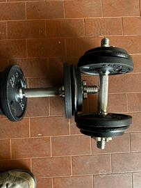 Pesi palestra 2 manubri 28 mm con pesi