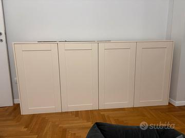 Mobile da parete sospeso in legno bianco