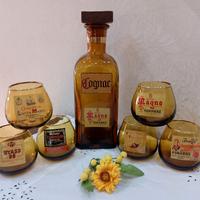 Servizio Cognac Brandy bottiglia 6 bicchierini