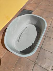 cuccia plastica XXL, guinzaglio e striglia 