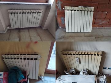 Nove termosifoni in alluminio, varie misure