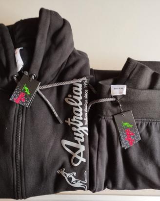 Tuta uomo AUSTRALIAN felpata nera invernale