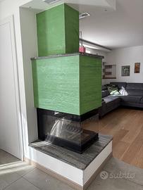 Caminetto a multi combustione legna/pellet