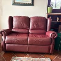 Divano e due poltrone in pelle Chateau d’ax