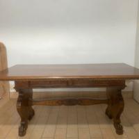 Tavolo da pranzo o studio noce faggio restaurato