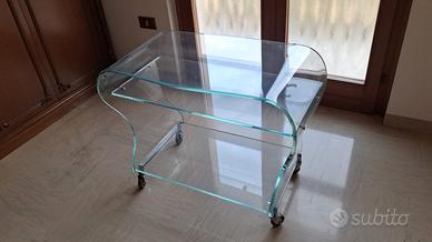 Carrellino portaoggetti in vetro temperato 