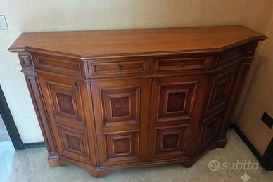 credenza vintage legno 4 ante 2 cassetti anni 80