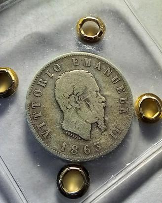 VITTORIO 1863 T 2 LIRE ARGENTO