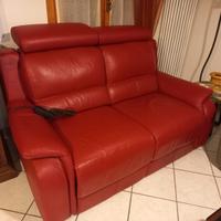 Divano due posti rosso reclinabile