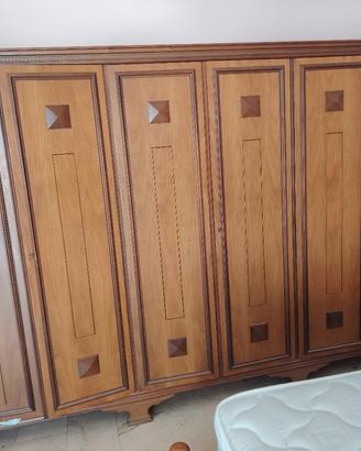 stanza da letto in legno, vintage
