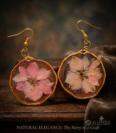 orecchini con fiori essicati 