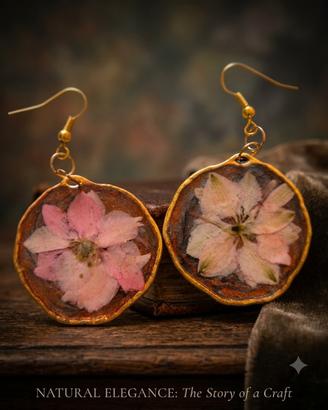 orecchini con fiori essicati 