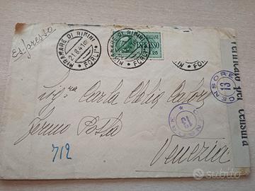 BUSTA ESPRESSO 1941 WWII CENSURA MILITARE - RIMINI