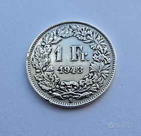 1 Franc 1943 argento KM #24 Svizzera
