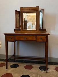 TOELETTA VINTAGE IN LEGNO MASSELLO con specchio