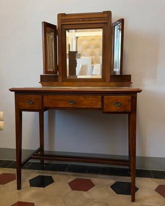 TOELETTA VINTAGE IN LEGNO MASSELLO con specchio