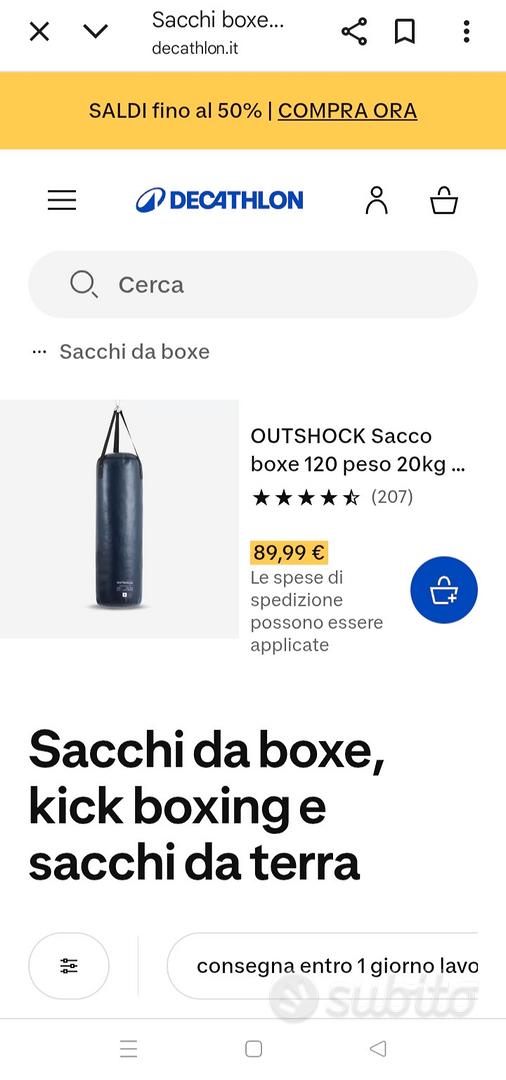 sacco da boxe OUTSHOCK 120 peso 20kg blu Support Sports In