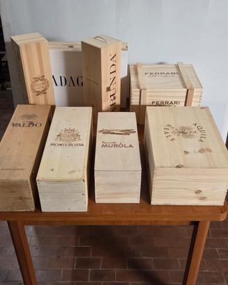 lotto scatole in legno di vini