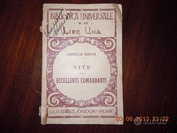 Libro antico cornelio nipote - sonzogno