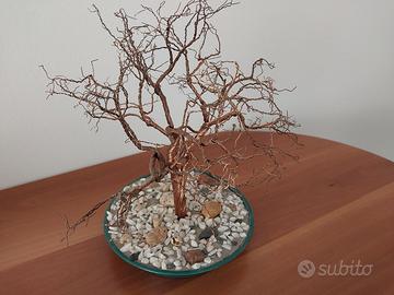 Centrotavola artistico pianta ornamentale in rame