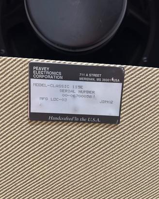 Peavy Classic 50 testata e cassa 1x15