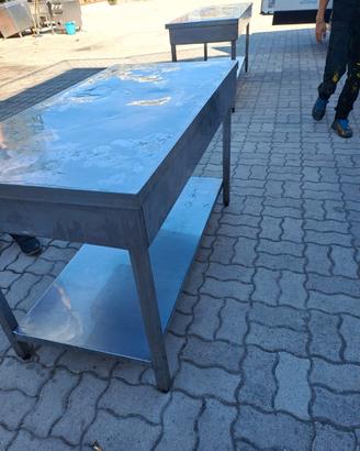 banco/tavolo acciaio inox 70x140