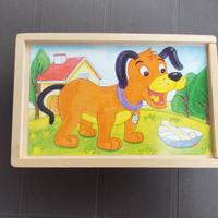 Puzzle cubi con animali della fattoria