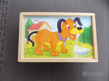 Puzzle cubi con animali della fattoria