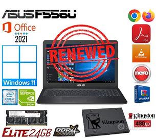 PortatileASUS F556U Intel I7 ,RAM 24GBddr4,480 SSD