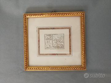 Quadro con incisione a xilografia del 1500