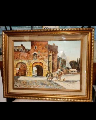Quadro olio Roma sparita 