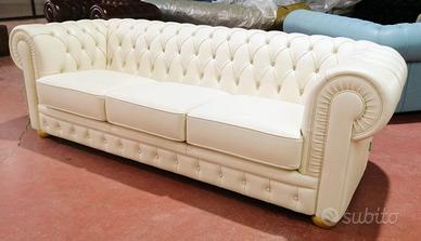 Divano Chester 3 posti in pelle