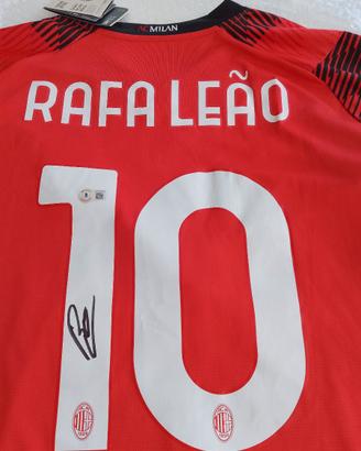 Maglia calcio Rafa leao 10 autografata con certifi