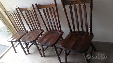 4 sedie in pino massello