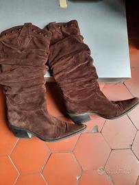 Stivali camperos camoscio marrone n.36