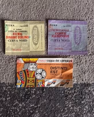 Rari 3 biglietti Roma Coppa  Campioni 1983/1984