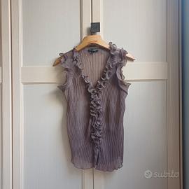Blusa Zeta Moda Taglia L 44/46 Plissè Volant