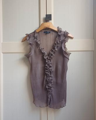 Blusa Zeta Moda Taglia L 44/46 Plissè Volant