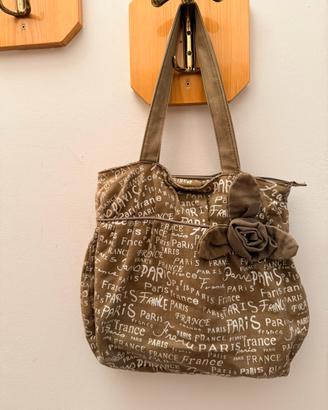 Borsa stoffa verde militare