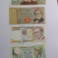 Banconote in SET in FDS( 2000+2000+1000+500 lire) 