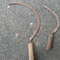 2 ANTICHE FALCI FALCETTI FERRO BATTUTO da collezio