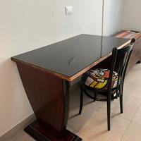 Scrivania art deco e sedia stile Thonet