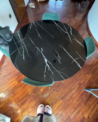 Tavolo rotondo effetto marmo