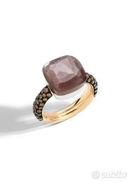 pomellato anello nudo chocolate maxi diamanti oro