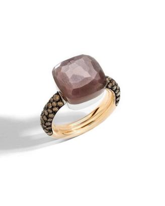 pomellato anello nudo chocolate maxi diamanti oro