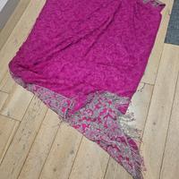 stoffa arazzo in tulle  e paiettes rosa Indiano 10