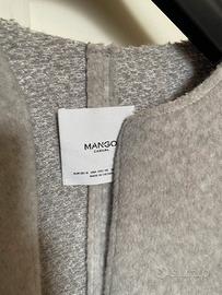 Cappotto mango lana cotta grigio